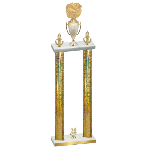 Double Gold Glacier Year Cheerleading Trophy