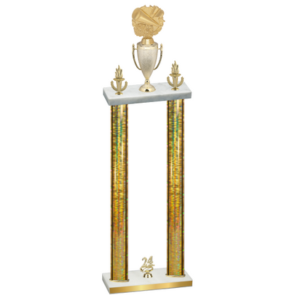 Double Gold Glacier Year Cheerleading Trophy