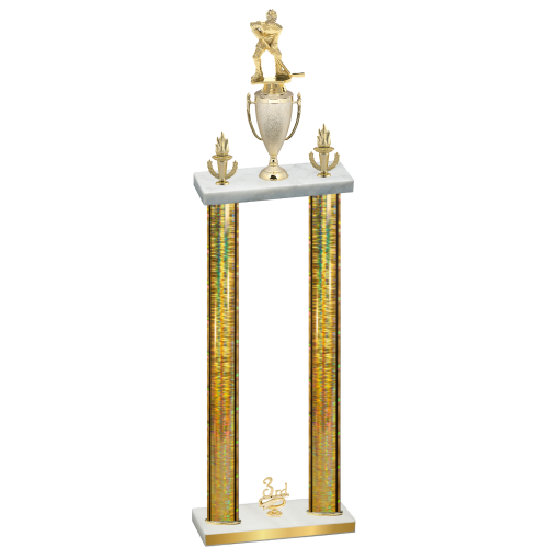 Double Gold Glacier Third Place Hockey Trophy