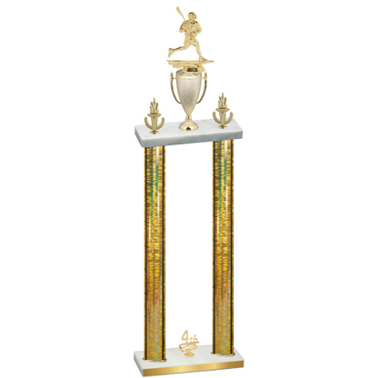 Double Gold Glacier Fourth Place Lacrosse Trophy