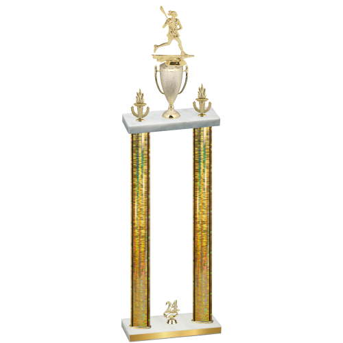 Double Gold Glacier Year Lacrosse Trophy