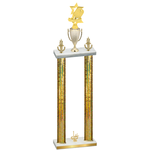 Double Gold Glacier First Place Pickleball Trophy