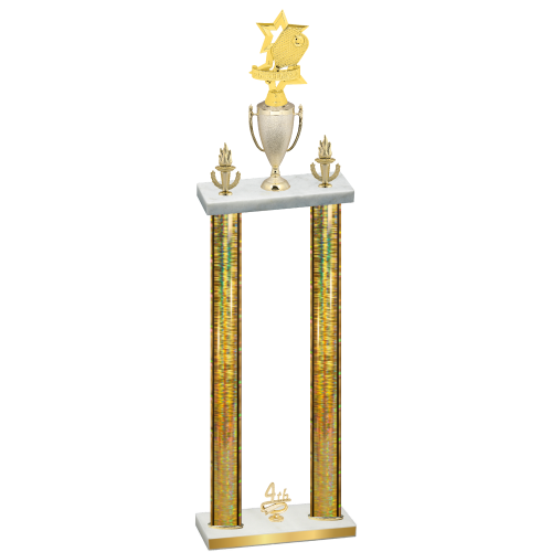 Double Gold Glacier Fourth Place Pickleball Trophy
