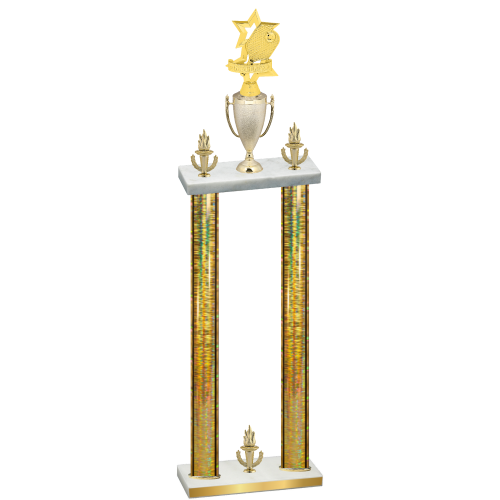 Double Gold Glacier Victory Pickleball Trophy
