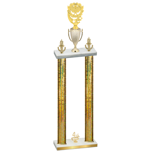 Double Gold Glacier Fourth Place Pickleball Trophy