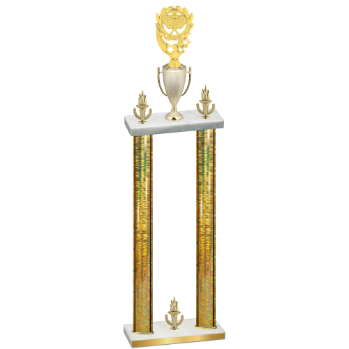 Double Gold Glacier Victory Pickleball Trophy