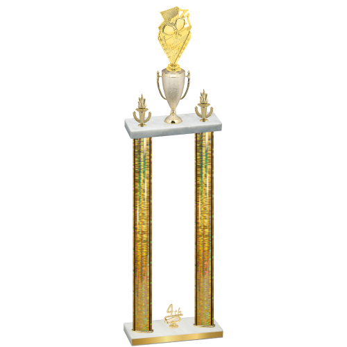 Double Gold Glacier Fourth Place Pickleball Trophy