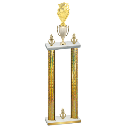 Double Gold Glacier Victory Pickleball Trophy