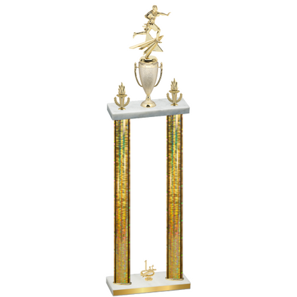 Double Gold Glacier First Place Flag Football Trophy