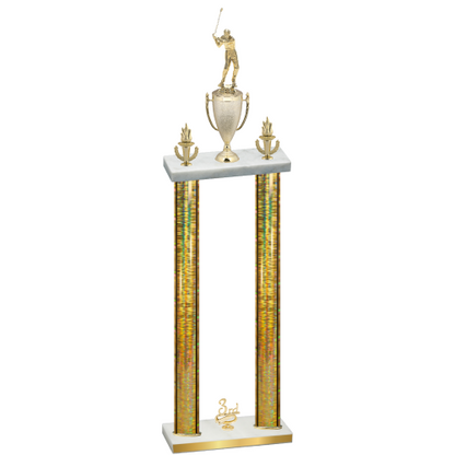 Double Gold Glacier Third Place Golf Trophy