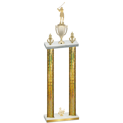 Double Gold Glacier Third Place Golf Trophy