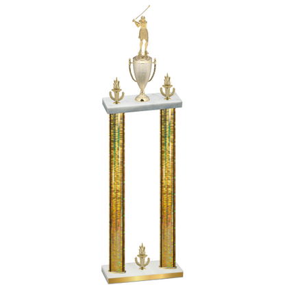 Double Gold Glacier Victory Golf Trophy