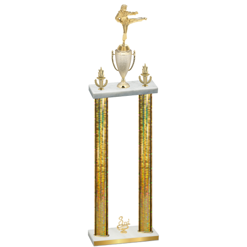 Double Gold Glacier Third Place Karate Trophy