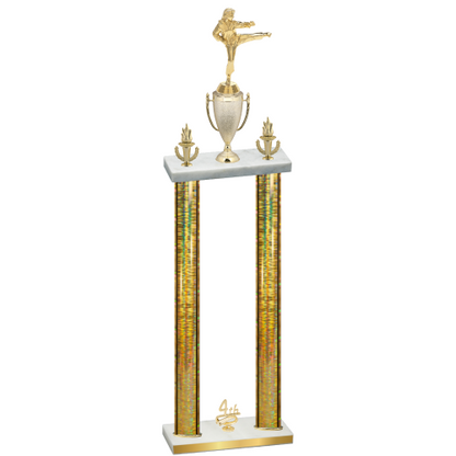 Double Gold Glacier Fourth Place Karate Trophy