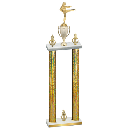 Double Gold Glacier Victory Karate Trophy
