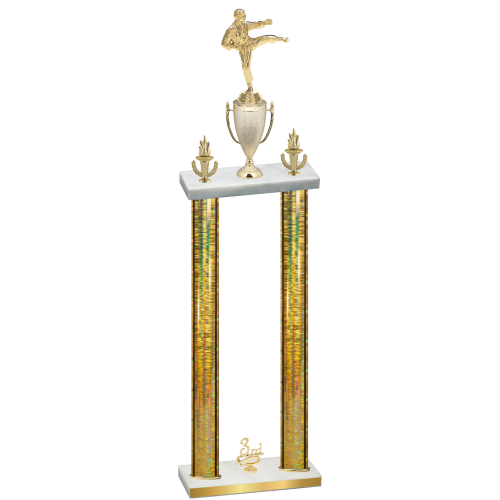Double Gold Glacier Third Place Karate Trophy