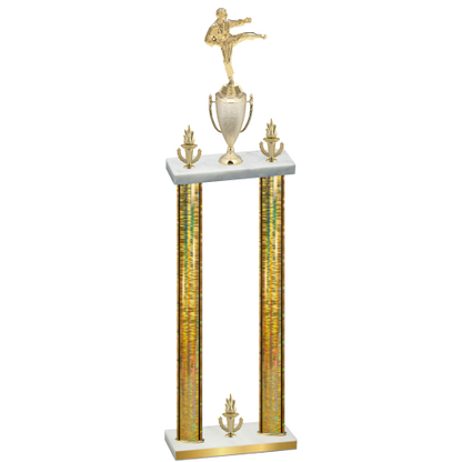 Double Gold Glacier Victory Karate Trophy