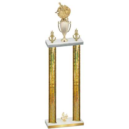 Double Gold Glacier Fourth Place Baseball Trophy