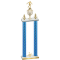 Double Blue Carbon Fiber Second Place Soccer Trophy