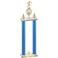 Double Blue Carbon Fiber Second Place Soccer Trophy