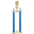 Double Blue Carbon Fiber Second Place Soccer Trophy