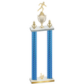 Double Blue Carbon Fiber Third Place Running Trophy