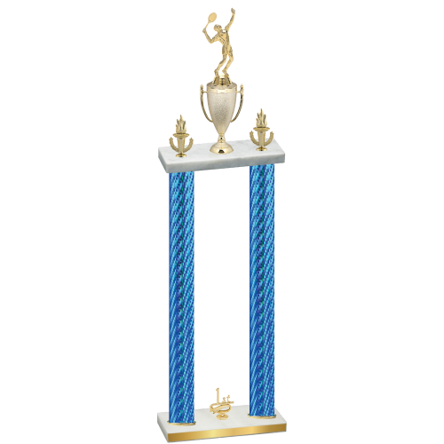 Double Blue Carbon Fiber First Place Tennis Trophy