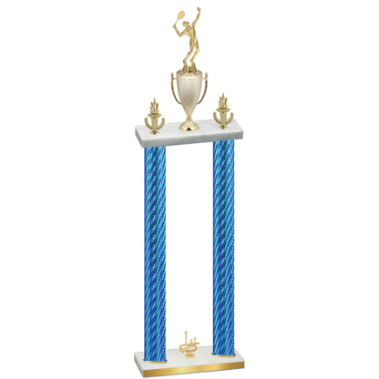 Double Blue Carbon Fiber First Place Tennis Trophy