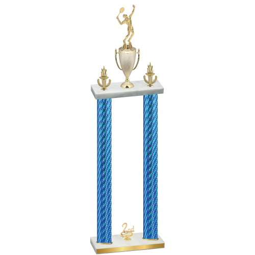 Double Blue Carbon Fiber Second Place Tennis Trophy
