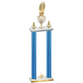 Double Blue Carbon Fiber First Place Football Trophy