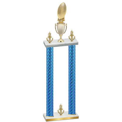 Double Blue Carbon Fiber Victory Football Trophy