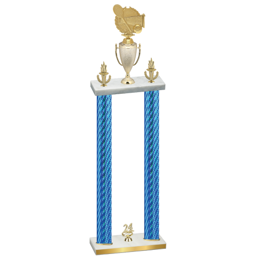 Double Blue Carbon Fiber Year Tennis Trophy