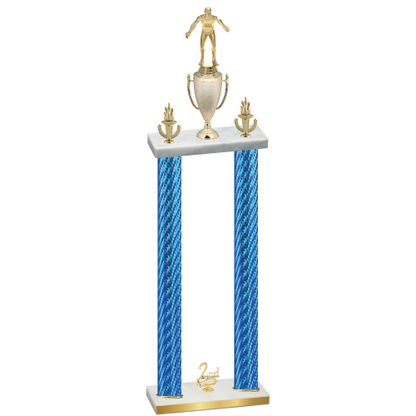 Double Blue Carbon Fiber Second Place Wrestling Trophy