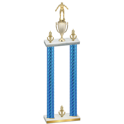 Double Blue Carbon Fiber Victory Wrestling Trophy