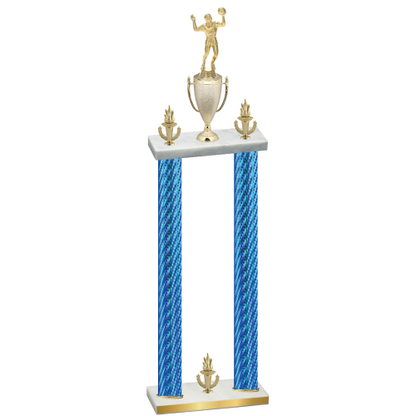 Double Blue Carbon Fiber Victory Volleyball Trophy
