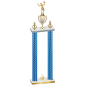 Double Blue Carbon Fiber First Place Volleyball Trophy