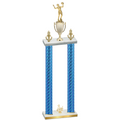 Double Blue Carbon Fiber Third Place Volleyball Trophy