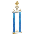 Double Blue Carbon Fiber First Place Volleyball Trophy