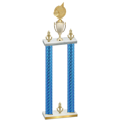 Double Blue Carbon Fiber Victory Volleyball Trophy