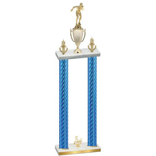 Double Blue Carbon Fiber Third Place Swimming Trophy