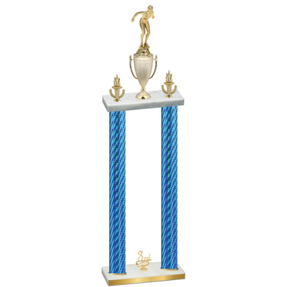 Double Blue Carbon Fiber Third Place Tennis Trophy