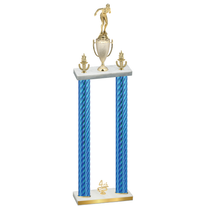 Double Blue Carbon Fiber Fourth Place Tennis Trophy