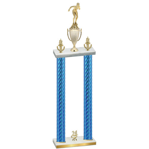 Double Blue Carbon Fiber Year Tennis Trophy