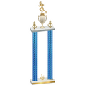 Double Blue Carbon Fiber First Place Football Trophy