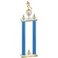Double Blue Carbon Fiber Victory Football Trophy