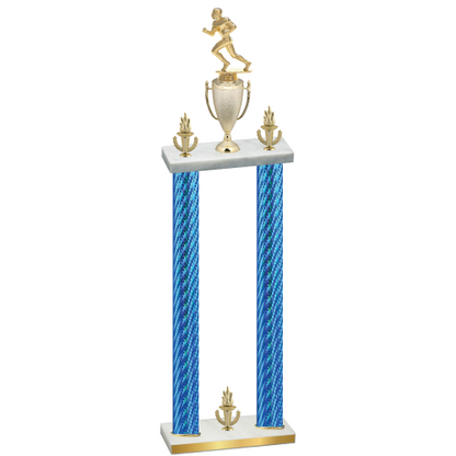 Double Blue Carbon Fiber Victory Football Trophy
