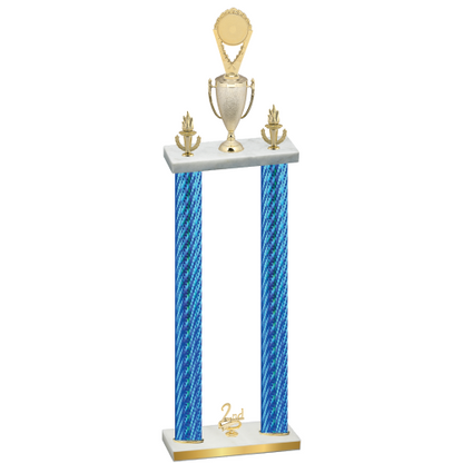 Double Blue Carbon Fiber Second Place Insert Trophy