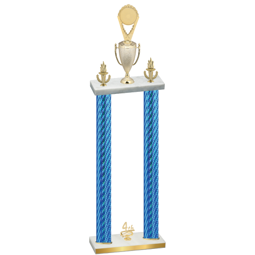 Double Blue Carbon Fiber Fourth Place Insert Trophy