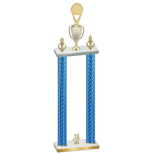 Double Blue Carbon Fiber Year Insert Trophy