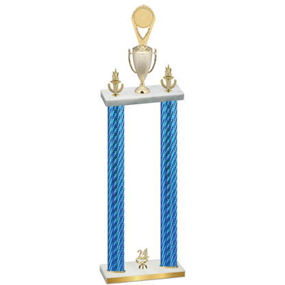 Double Blue Carbon Fiber Year Insert Trophy
